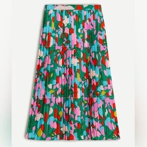 NWOT J. Crew Vibrant Pleated Midi Skirt in Confetti Floral. Size 10.